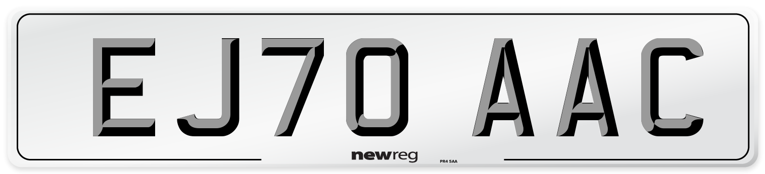 EJ70 AAC Number Plate from New Reg